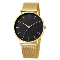 Imagem do Relógio de pulso de malha de aço inoxidável feminino, feminino Fashion, Casual, Simples, Quartzo, Hora de Metal, Feminino, Preto