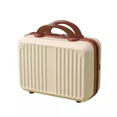 Mini caixa de maquiagem vintage, bolsa portátil de higiene pessoal, estojo pequeno para presentes cosméticos, caixa de senha compacta, 14";;VERDADEIRO;;"Estojo cosmético multifuncional de 14 polegadas,Branco com azul na internet