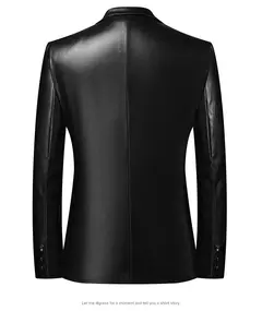 Faux PU Couro Jaqueta Da Motocicleta para Homens, Terno Masculino Outwear, Casacos Pretos, S-5XL