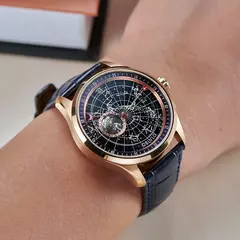 Oblvlo-relógio mecânico automático masculino, relógio impermeável, pulseira de couro, estrela de terra luminosa, prenda casual, moda simples, GC - comprar online