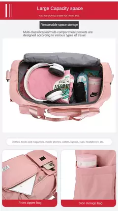 Imagem do Weekender Overnight Duffle Bags com compartimento de sapato para mulheres, Carry On Travel Bag, Saco de ginástica de grande capacidade