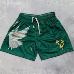Calções de Ginásio Y2K para Homens e Mulheres, Angel Cross Impressão 3D, Casual Sports, Malha, Secagem Rápida, Respirável, Basquetebol, Verão, Unissex - loja online