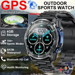 Novo 4gb de memória gps smartwatches para homem 50m à prova dwaterproof água natação esportes pulseira 860mah bateria 170 + esporte offline mapa relógio inteligente - comprar online