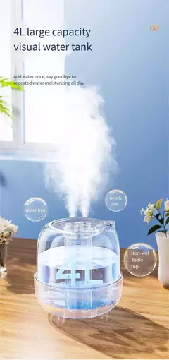 Umidificador de ar de grande capacidade para quarto, Portable USB Water Clipper, Casa com Nightlight, Purificador de ar, Difusor de Aroma - Wolf Magazine