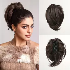 Ashely sintético garra clipe rabo de cavalo extensão do cabelo bonito em linha reta peruca loira dobrável bun rabo de cavalo peruca com garra clipes - Wolf Magazine