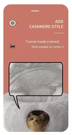 Cama de gato de pelúcia com túnel para gatos internos Cama de túnel de gato multifuncional com olho mágico Cama de gato de rosquinha fofa com túnel - comprar online