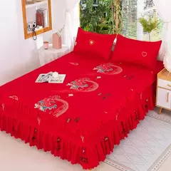 Lençóis planos respiráveis confortáveis, cama de luxo, colcha lavável, colchão king e queen size, saias de cama, moda - Wolf Magazine