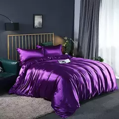 Luxo Satin Bedding Set Capa de edredão com fronha Estilo Europeu King Queen Size Confortável Bed Set Covers Folha de linho