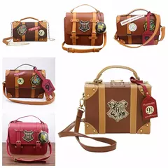 Harry potter hogwarts magia escola pu bolsa de ombro plataforma universitária 93/4 bolsa de couro pu caixa bolsa para meninas e mulheres