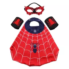 Conjunto de fantasia de super-herói de desenho animado para meninos e meninas Halloween vestir capa de aranha e máscara com pulseira - comprar online