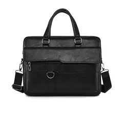 Bolsa de ombro de couro masculina, pasta para laptop, mensageiro, carteira de negócios, marca de luxo, pasta para documento A4 - Wolf Magazine