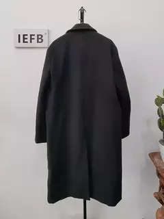 Imagem do Iefb masculino outono inverno meados de comprimento casaco de lã nova maré coreana preto engrossado casaco de manga comprida duplo breasted jaquetas