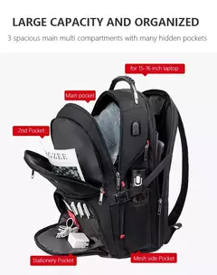 Imagem do Durável Swiss Multifuncional Laptop Mochila, Resistente À Água Saco De Viagem, Faculdade Bookbag, Porta De Carregamento USB, 17";;VERDADEIRO;;"15 inch General
