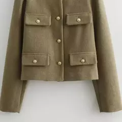 TRAF-Casaco de manga comprida com botões, casacos curtos, Casacos elegantes, Demi-temporada, inverno, outono