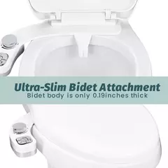 SAMODRA-Fixação do Assento Sanitário, Bidé de Botão, Limpeza Não Elétrica, Bocal Duplo, Lavagem Frontal e Traseira, Água Fresca