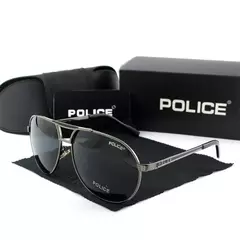 Óculos Polarizados Police Sunglasses para Homens e Mulheres, Metal Sun Glasses, Travel Eyewears, Pilot Goggle, Proteção UV 400, Alta Qualidade, P8480 - loja online