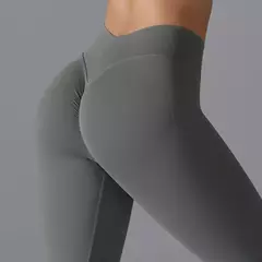 Leggings de cintura alta sem costura para mulheres, calças justas femininas, push up, calça de ioga, ginásio Fitness, cintura V, esportes, 2022