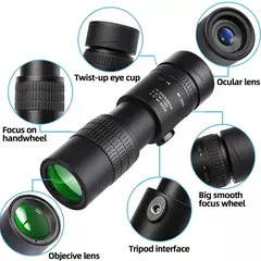 Telescópio Profissional De Longo Alcance, Zoom Ao Ar Livre Len Spin Monóculos, Binóculos De Foto De Telefone Móvel, 300X40 - loja online