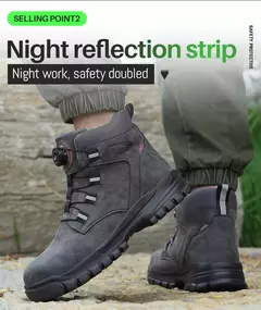Botas de segurança impermeáveis para homens, Botas de trabalho em aço indestrutível, Anti-Smash, Resistente a facadas, Sapatos de motociclista - Wolf Magazine