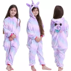 Pijama infantil Unicórnio, Macacão Kigurumi, Flanela com capuz, Roupa da Casa, Macacão, Roxo, Rosa, Meninas, Criança, Crianças, 4 anos, 8 anos, 10 anos, 12 anos, 14 anos, 16 anos - loja online