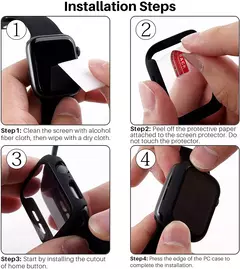 Capa Protetora de Tela para Apple Watch, PC Bumper, iWatch Band, 45mm, 41mm, 49mm, 38mm, 40mm, 44mm, 9, 8, 7, 6, SE, 5, 4, 3, Ultra 2, 49mm - comprar online