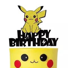 Topper de bolo pokémon, figura de anime, festa de pikachu, feliz aniversário, decoração de bolo pokémon, suprimentos, presente para crianças - loja online