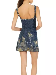 Imagem do Mini vestido de cinta de espaguete feminino, vestido sexy sem costas, vestidos de fenda apertada sem mangas, senhoras banquete clubwear, estampa moda
