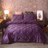 Pinch plissado conjuntos de cama de poliéster, Black Duvet Cover Set, Bedclothes King Size, Luxo Home and Hotel Use, sem enchimento, sem folha, 2 pcs, 3pcs