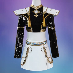 Preto dourado rumi zoey mira cosplay kpop caçadores de demônios cosplay traje meninas terno crianças adulto festa de halloween role play outfit - loja online