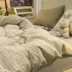 Conjunto de cama rosa sólida sem enchimento, capa de edredão, folha plana, fronha, queen size completa, casa do hotel, roupa de cama macia, moda - loja online