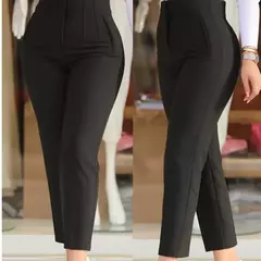 Imagem do Calça feminina com várias cores, calça casual monocromática, bolso e zíper, combina com tudo, senhora do escritório, moda elegante, verão