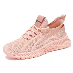 Imagem do Sapatos femininos de caminhada slip-on, tênis casual de malha, sapatilhas respiráveis, tênis para senhora, moda outono, 2023