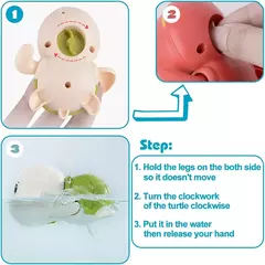 Brinquedo bonito tartaruga de natação para criança, Brinquedos de água para bebê, Banho clássico, Água, Corrente, Relógio, Piscina, Praia, 3 peças - loja online