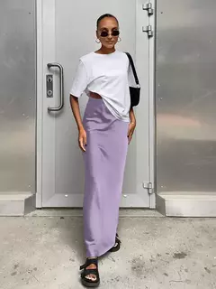 Mulheres cetim saia trompete preta, cintura alta, fina, longa, monocromática, elegante, escritório, feminina, moda, primavera, verão na internet
