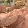 Nordic Minimalista Estilo Duvet Cover Set, Quilt Bedding Set, Grey Strip Bed, 4 peças, Home Luxury Sheets