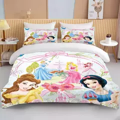 Disney Princess Impresso Bedding Set para Adulto, Microfibra Bed Cover, Quarto Duvet, Anime Cartoon Fronha, 10 Tamanhos