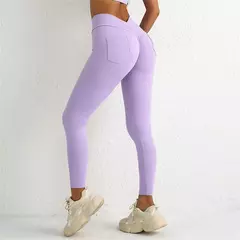 Calças de ioga para mulheres, prova de agachamento, legging esportiva, calça de ginástica fitness, hip lift, calças justas de treino, cintura V, 2022 - loja online