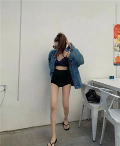 Calções magros de cintura alta feminina, senhoras, coreanas, magras, todas as partidas, calças quentes, pretas, streetwear, sexy, clube, verão, moda, novo - comprar online