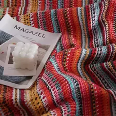 Bohemia Listrado Algodão Colcha Acolchoada para Cama, Colcha Set, Colcha de Verão Reversível, Cobertor Consolador, Cobertura de Cama Queen Size na internet