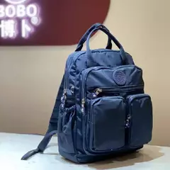 Mochila de nylon impermeável com zíper para mulheres, bolsa de laptop multi-bolso, alça macia, sólida, viagem, fêmea, moda