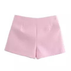 TRAF-minissaia e minissaia de cintura alta feminina, streetwear de verão, shorts assimétricos, rosa e branco, moda - Wolf Magazine