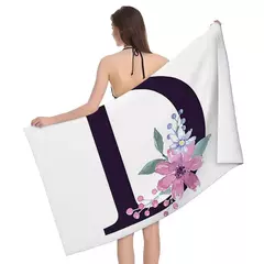 Toalhas de banho para o corpo, secagem rápida, toalha de praia de microfibra, grande toalha esportiva, letra e flor, homens e mulheres na internet
