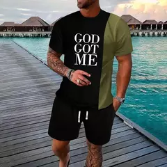 Conjunto de camiseta e shorts casuais masculinos, tops de praia estampados em 3D, moda streetwear, roupas esportivas, estilo havaiano, novo, 2 peças - comprar online