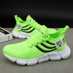 Tênis de malha respirável para mulheres e homens, tênis de plataforma confortável, esportes ao ar livre, branco, sapatos de marca masculina, novo, 2023