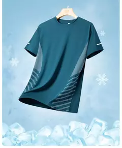Camiseta de Manga Curta de Seda Gelo Masculina, Top Fino, Secagem Rápida, Respirável, Fitness, Esportes, Corrida, Elasticidade, Estampada, Verão, 5XL - Wolf Magazine
