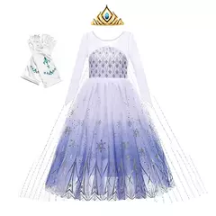 Crianças elsa traje menina aniversário malha vestido de princesa crianças cosplay neve rainha desempenho fantasia noite roupas de halloween - comprar online