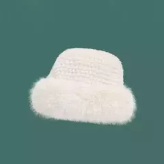 Chapéu de balde de peles artificiais fofo para mulheres, chapéu luxuoso de pescador, boné Panamá grosso e quente, dia frio, inverno, 2023, 2023