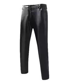 Calças finas de couro PU para homens, calças novas, vermelho, azul, preto, cinza, branco, 2023 - loja online