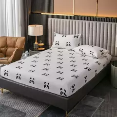 Impresso Lixar Equipado Folha e Fronhas Set, Elástico, Em torno da Capa de Colchão, Capa de Cama King Size, 100% Poliéster