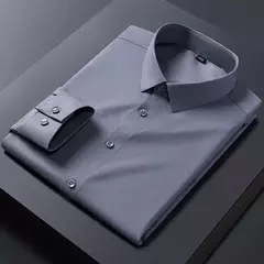 Homens de Manga Longa Stretch Camisas, Anti-Rugas Camisas, Slim Fit, Blusa de Negócios Sociais, Branco, Novo, S-8XL na internet